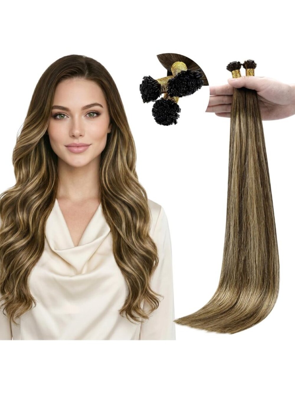 16" Mini Flat Tip Hair Extensions, 50g, 100 Strands - Silky Smooth, Easy to